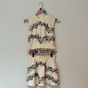NWOT QUEEN OF SPARKLES Musical Note Print Two-Piece Set